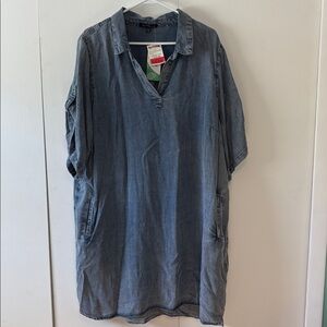 Velvet‎ Heart Blue Denim V-Neck Dress